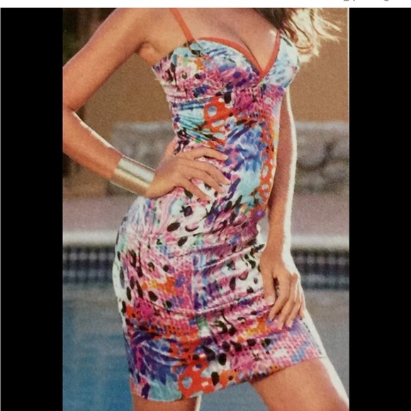 Boston Proper Sexy Splashy Rocker Dress, Size 4 - Picture 2 of 5